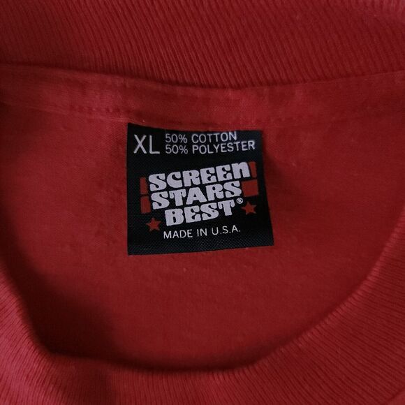 Vintage Shirt XL Unisex Screen Stars 1986 Red Montana Camping Bears T-shirt - Picture 9 of 10